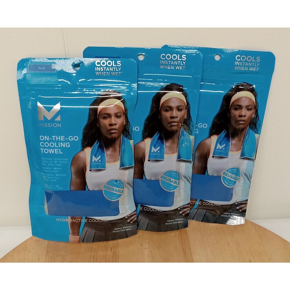 3 Mission On-The-Go Cooling Towel Reusable 8in X 30in.